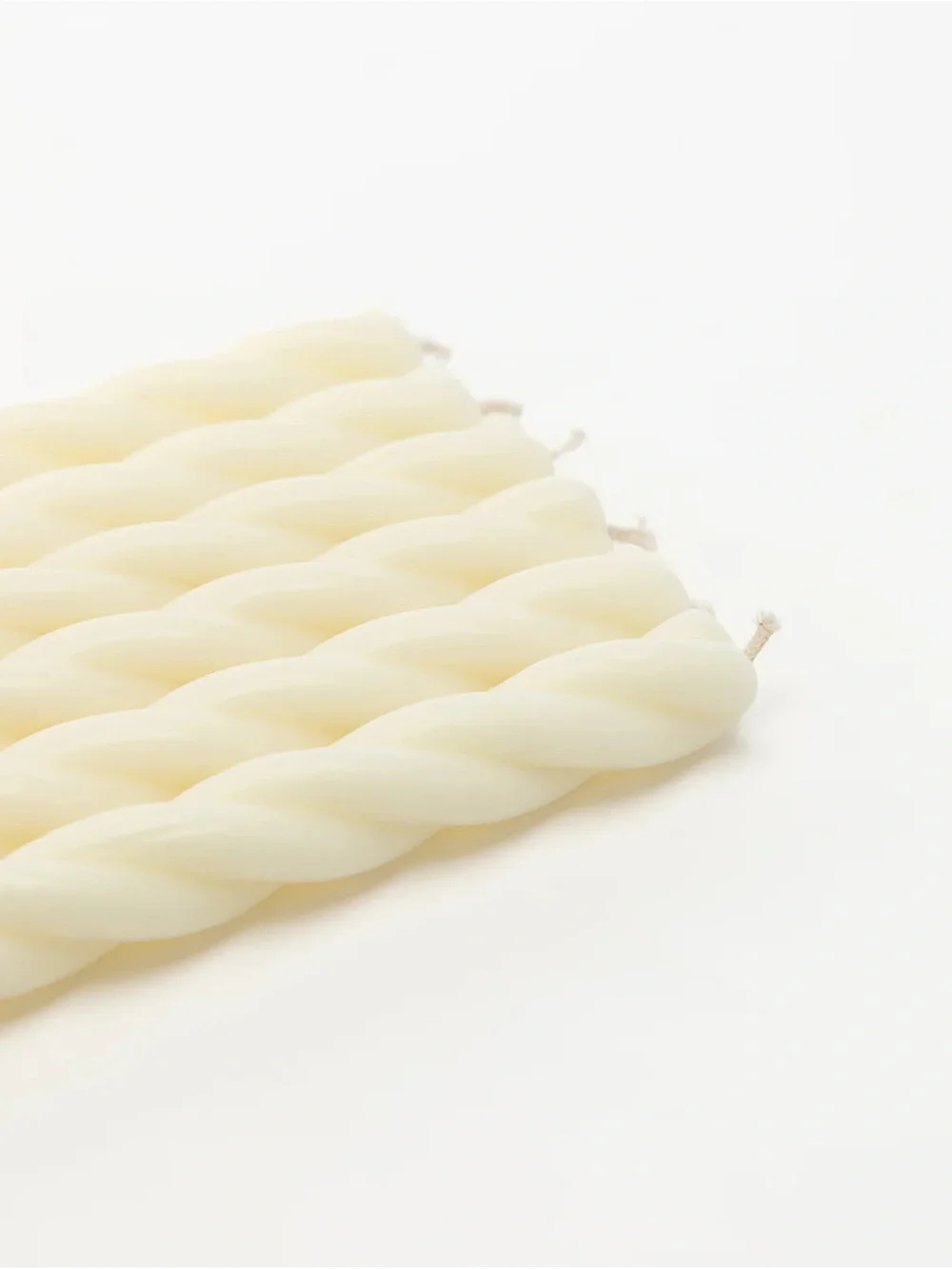 McGee & Co Classic Ivory Twisted Twisted Taper Candles - Set of 4, 10”, LIKE NEW